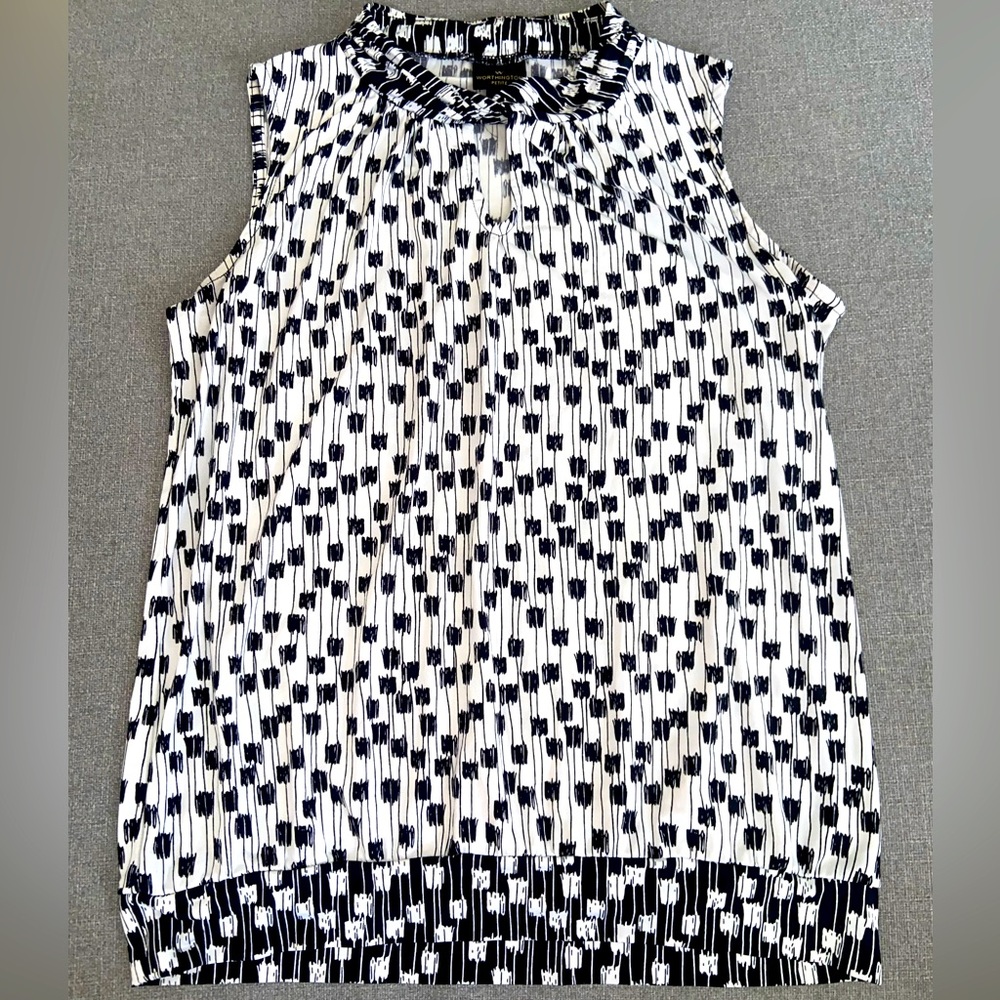 Worthington Petite Fancy Business Casual Keyhole Tank Top Blouse Woman’s PS